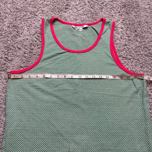 Mr Turk By Trina Turk Mens Tank Top Summer Green Red Size Small - Picture 6 of 6